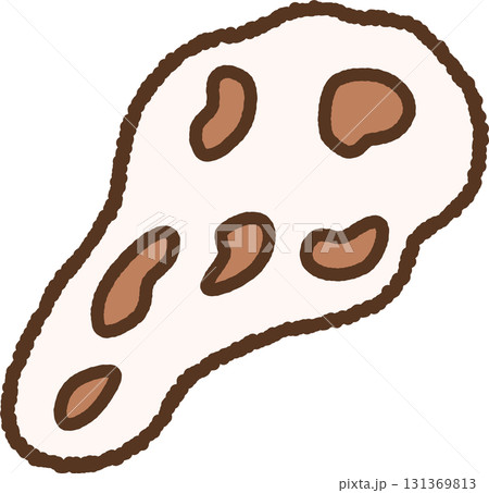 手書き風の単品アイコンイラスト　食べ物　ナン 131369813