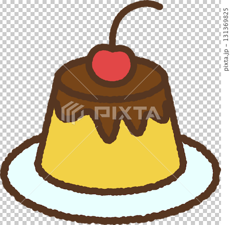 手繪單圖示插畫食物布丁 手繪單圖示插畫食物布丁 131369825