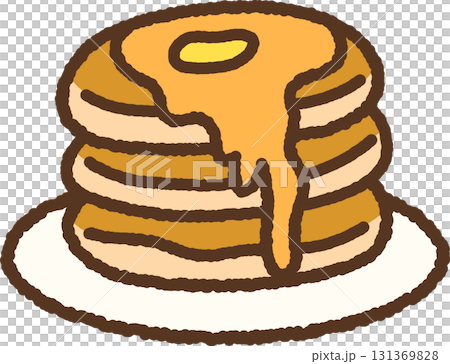 手書き風の単品アイコンイラスト　料理　ホットケーキ 131369828