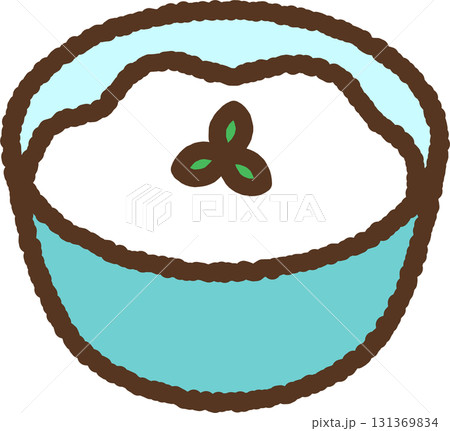 手書き風の単品アイコンイラスト　食べ物　ヨーグルト 131369834