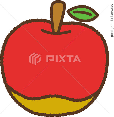 手書き風の単品アイコンイラスト　果物　りんご 131369835