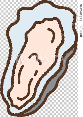 手繪單圖示插圖貝類牡蠣 131369840