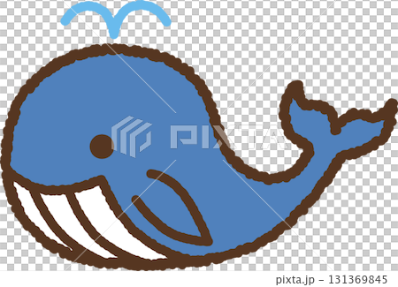 Hand-drawn single icon illustration Animal Whale 131369845