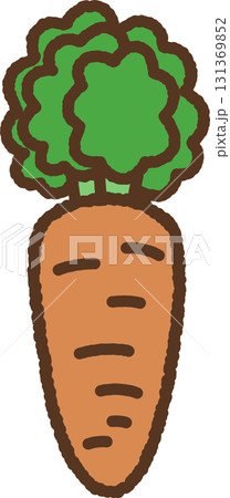 手書き風の単品アイコンイラスト　野菜　人参 131369852