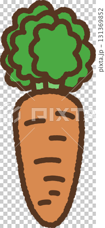 手書き風の単品アイコンイラスト　野菜　人参 131369852