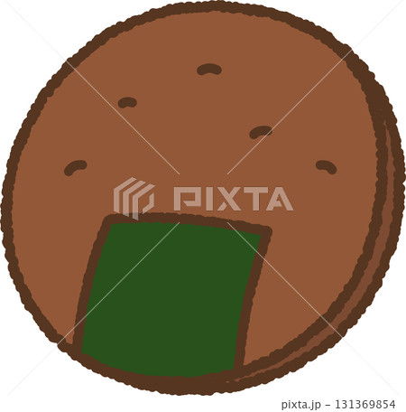 手書き風の単品アイコンイラスト お菓子 煎餅 手書き風の単品アイコンイラスト お菓子 煎餅 131369854