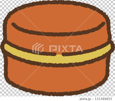 手書き風の単品アイコンイラスト　和菓子　大判焼き 131369855