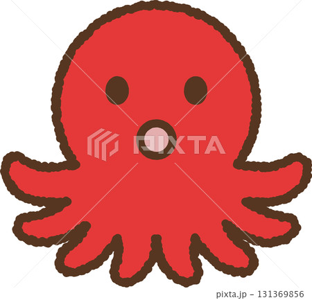 手書き風の単品アイコンイラスト 動物 蛸 手書き風の単品アイコンイラスト 動物 蛸 131369856
