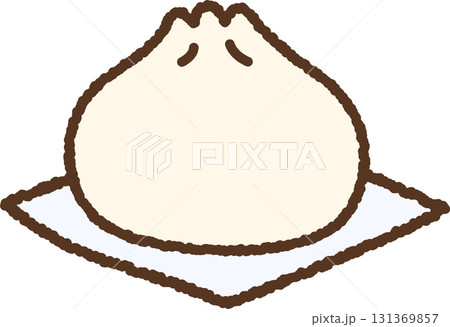 手書き風の単品アイコンイラスト　料理　中華まん 131369857