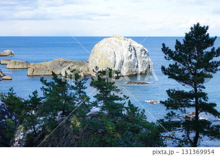 東北地方青森県八戸市種差海岸にある白岩 東北地方青森県八戸市種差海岸にある白岩 131369954
