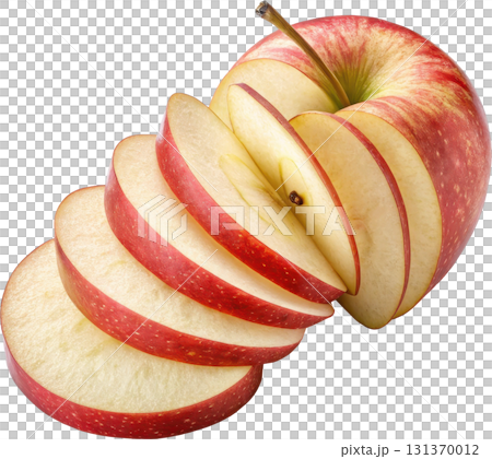 Close up of a freshly sliced red apple Close up of a freshly sliced red apple 131370012