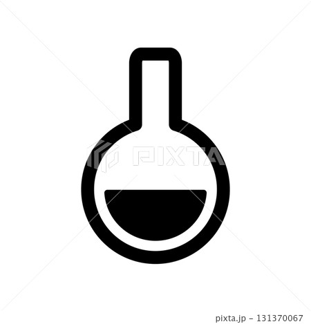 シンプルな丸底フラスコのアイコンイラスト 131370067