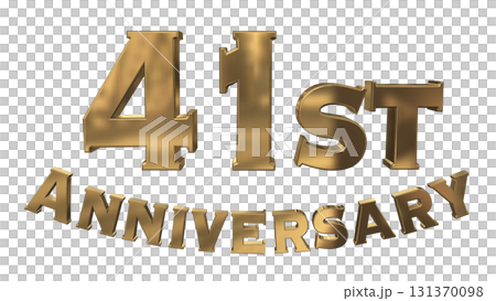 3DCG文字「41st Anniversary/41周年マークキラキラ」 131370098