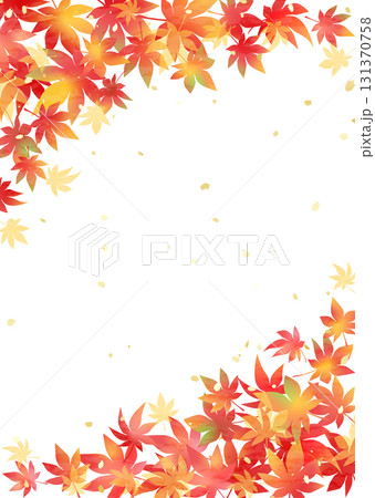 グラデーションが美しい紅葉フレーム 和紙風 グラデーションが美しい紅葉フレーム 和紙風 131370758