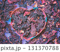 Heart shape from the paper on dry Hibiscus flowers. Natural background. Health concept 131370788