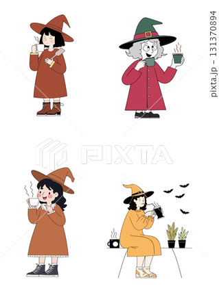 Witches Enjoying Coffee 131370894