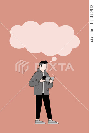Man with Tablet and Phone Thinking Man with Tablet and Phone Thinking 131370912