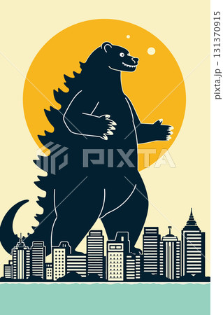 Godzilla Over Cityscape 131370915