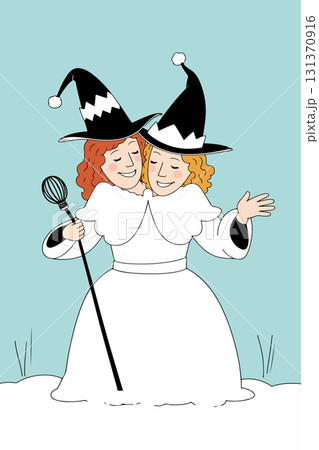 Two-Headed Witch Illustration Two-Headed Witch Illustration 131370916