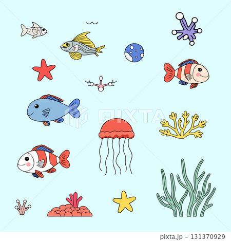 Cartoon Sea Life Illustration 131370929