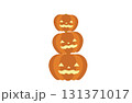 ハロウィンの3段のジャックーランタン 131371017