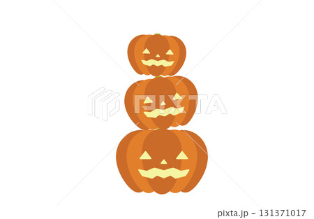 ハロウィンの3段のジャックーランタン 131371017