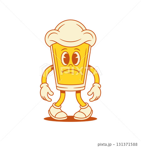 Upset sad beer glass cartoon character sadness emotion vector flat illustration Upset sad beer glass cartoon character sadness emotion vector flat illustration 131371588