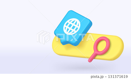 Blue Globe Symbol With Magnifier And Search Bar For Internet Access Copy Space Banner Blue Globe Symbol With Magnifier And Search Bar For Internet Access Copy Space Banner 131371619