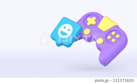 Gamepad With Emoticon And Colorful Buttons For Entertainment Copy Space Banner Vector Illustration Gamepad With Emoticon And Colorful Buttons For Entertainment Copy Space Banner Vector Illustration 131371620