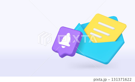 Blue Email Notification With Envelope And Alert Symbol Copy Space Banner Vector Illustration 131371622