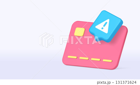Plastic Payment Card With Warning Symbol For Risk Alert Copy Space Banner Vector Illustration Plastic Payment Card With Warning Symbol For Risk Alert Copy Space Banner Vector Illustration 131371624