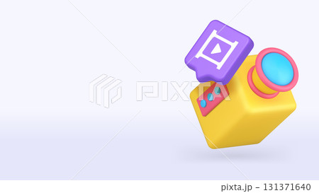Video Camera Icon With Play Symbol For Media Use Copy Space Banner Vector Illustration Video Camera Icon With Play Symbol For Media Use Copy Space Banner Vector Illustration 131371640