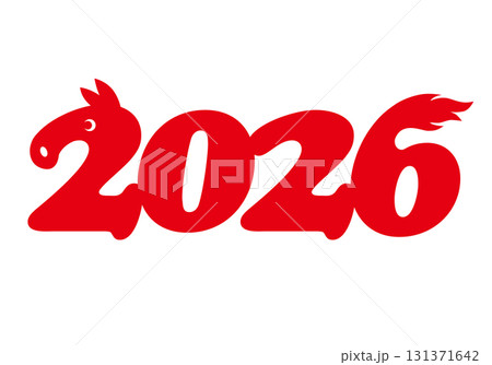 2026馬ロゴ (午年 年賀状用) 2026馬ロゴ (午年 年賀状用) 131371642