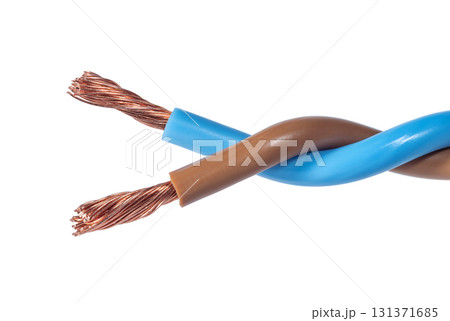 Twisted electrical wires close up Twisted electrical wires close up 131371685