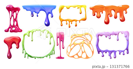 Colorful slime drip collection 131371766