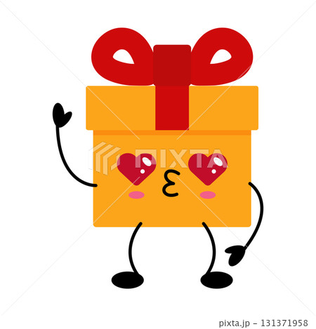 Adorable kawaii gift box character illustration Adorable kawaii gift box character illustration 131371958
