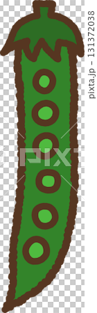 手繪單圖示插圖蔬菜豌豆 131372038