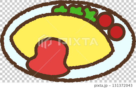 手書き風の単品アイコンイラスト 食べ物 オムレツ 手書き風の単品アイコンイラスト 食べ物 オムレツ 131372043