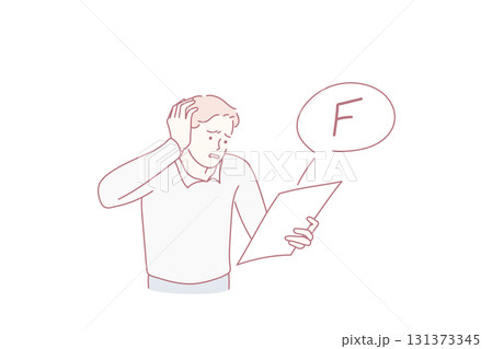 Having bad mark in education concept. 131373345