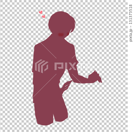 A man embracing something, love, lovey-dovey, silhouette 131373518