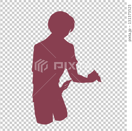 Silhouette of a man embracing something 131373525