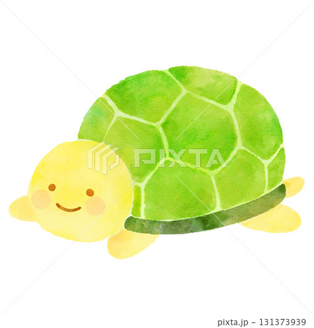 可愛いカメのイラスト　水彩 131373939