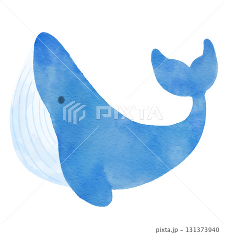 可愛いクジラのイラスト　水彩 131373940