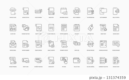 collection invoice-related icons business payment process, Currency Reminder Recurring Tax collection invoice-related icons business payment process, Currency Reminder Recurring Tax 131374359