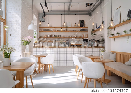 オシャレなカフェの内装・インテリアデザイン 131374597