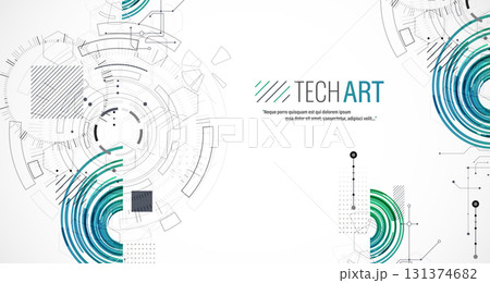 Abstract background. Scientific and technological concept with the use of technical elements formed in the shape of a circle. Vector Abstract background. Scientific and technological concept with the use of technical elements formed in the shape of a circle. Vector 131374682