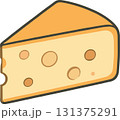 穴の開いた三角チーズのベクターアイコンイラスト 穴の開いた三角チーズのベクターアイコンイラスト 131375291