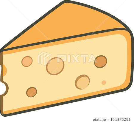 穴の開いた三角チーズのベクターアイコンイラスト 穴の開いた三角チーズのベクターアイコンイラスト 131375291