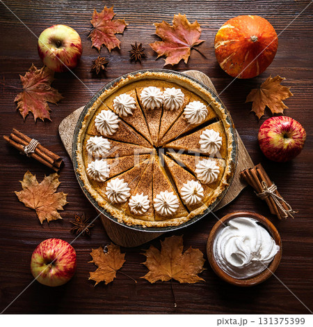 Autumn Delights Sliced Apple Pie Scene Autumn Delights Sliced Apple Pie Scene 131375399