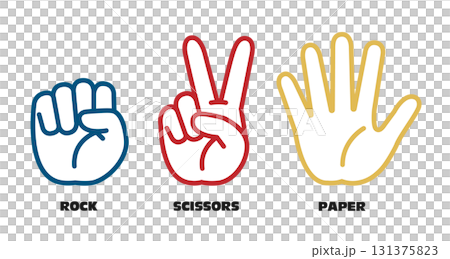 Rock-paper-scissors illustration material set Vector Rock-paper-scissors White background Line drawing Rock-paper-scissors illustration material set Vector Rock-paper-scissors White background Line drawing 131375823